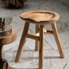 Taburete de madera de teca diseño natural étnico Sel Slim Venta
