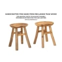 Taburete de madera de teca diseño natural étnico Sel Slim Medidas