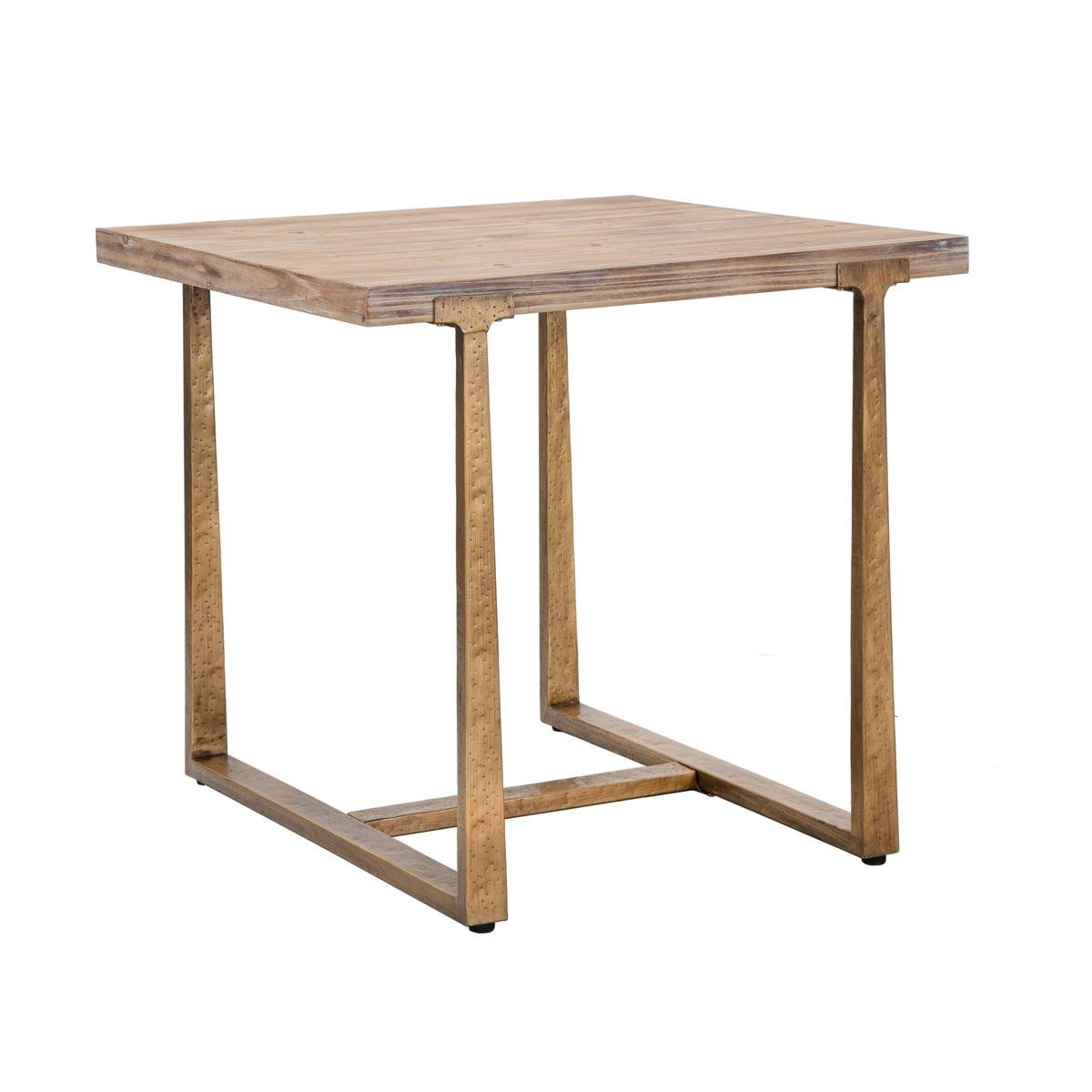 Mesa cuadrada 80x80cm de madera y metal estilo industrial Ankara Promoción