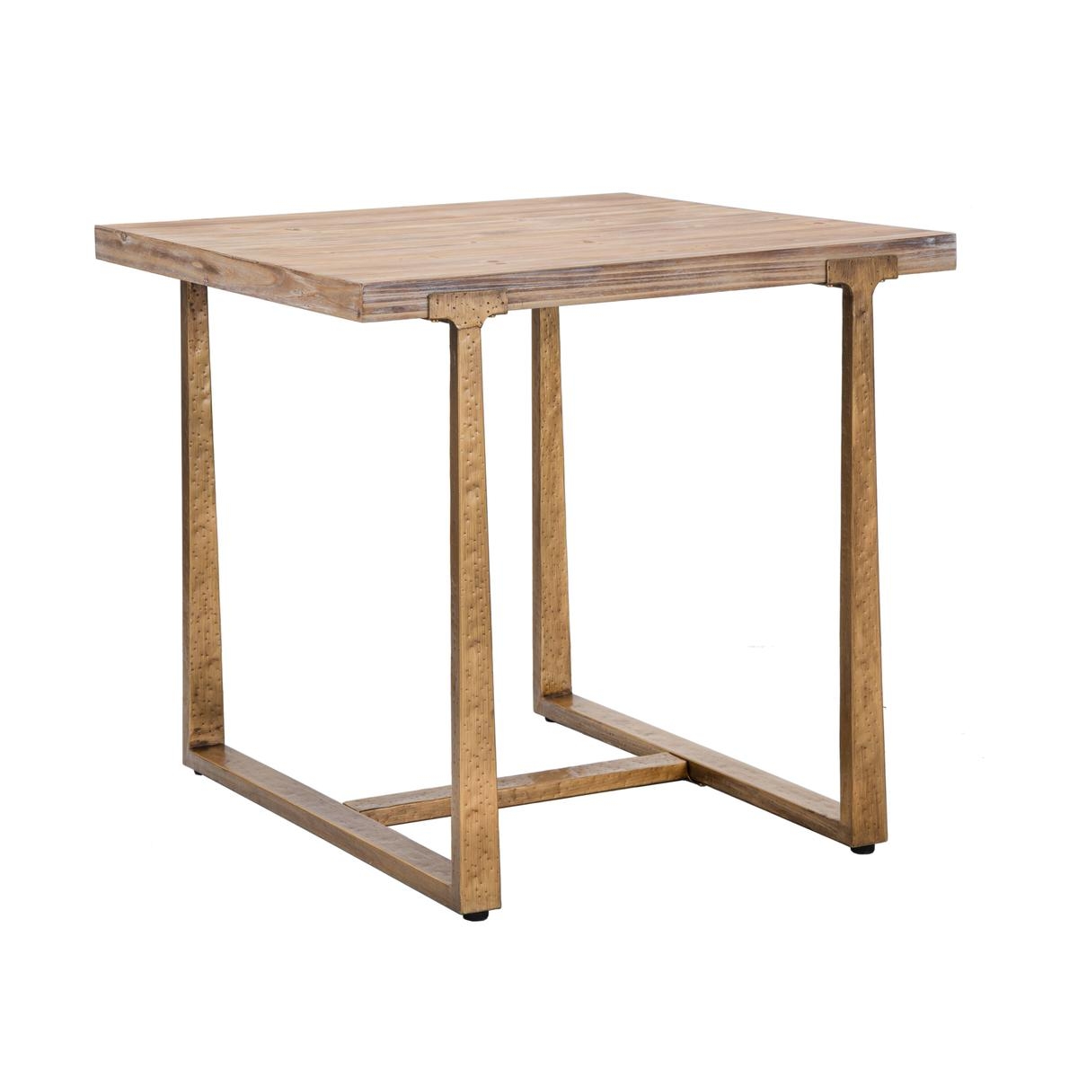 Mesa cuadrada 80x80cm de madera y metal estilo industrial Ankara