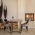 Mesa cuadrada 80x80cm de madera y metal estilo industrial Ankara Venta