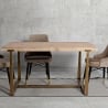 Mesa de comedor rectangular de metal y madera 90x150cm moderna Ankara Venta
