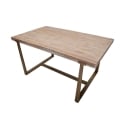 Mesa de comedor rectangular de metal y madera 90x150cm moderna Ankara Oferta