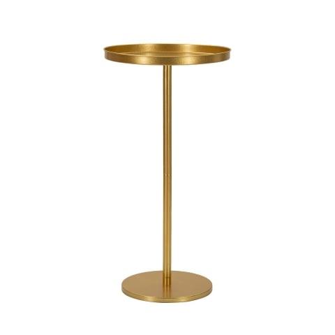 Mesa alta de metal dorado diseño moderno 41x80cm Doha Promoción