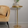 Mesa alta de metal dorado diseño moderno 41x80cm Doha Venta
