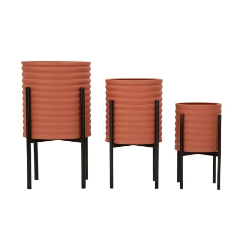 Set de 3 portamacetas redondos modernos de metal colorido Milly Tris Promoción