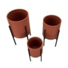 Set de 3 portamacetas redondos modernos de metal colorido Milly Tris Descueto