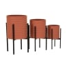 Set de 3 portamacetas redondos modernos de metal colorido Milly Tris Rebajas