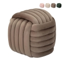 Puf diseño trenzado acolchado en terciopelo estilo moderno Softy Descueto