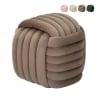 Puf diseño trenzado acolchado en terciopelo estilo moderno Softy Descueto