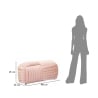 Puff banco diseño moderno trenzado en terciopelo 90x45x45 cm Softy 