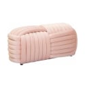 Puff banco diseño moderno trenzado en terciopelo 90x45x45 cm Softy Coste