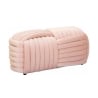 Puff banco diseño moderno trenzado en terciopelo 90x45x45 cm Softy Coste