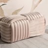 Puff banco diseño moderno trenzado en terciopelo 90x45x45 cm Softy Rebajas