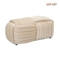 Puff banco diseño moderno trenzado en terciopelo 90x45x45 cm Softy Promoción