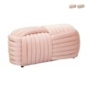 Puff banco diseño moderno trenzado en terciopelo 90x45x45 cm Softy Oferta