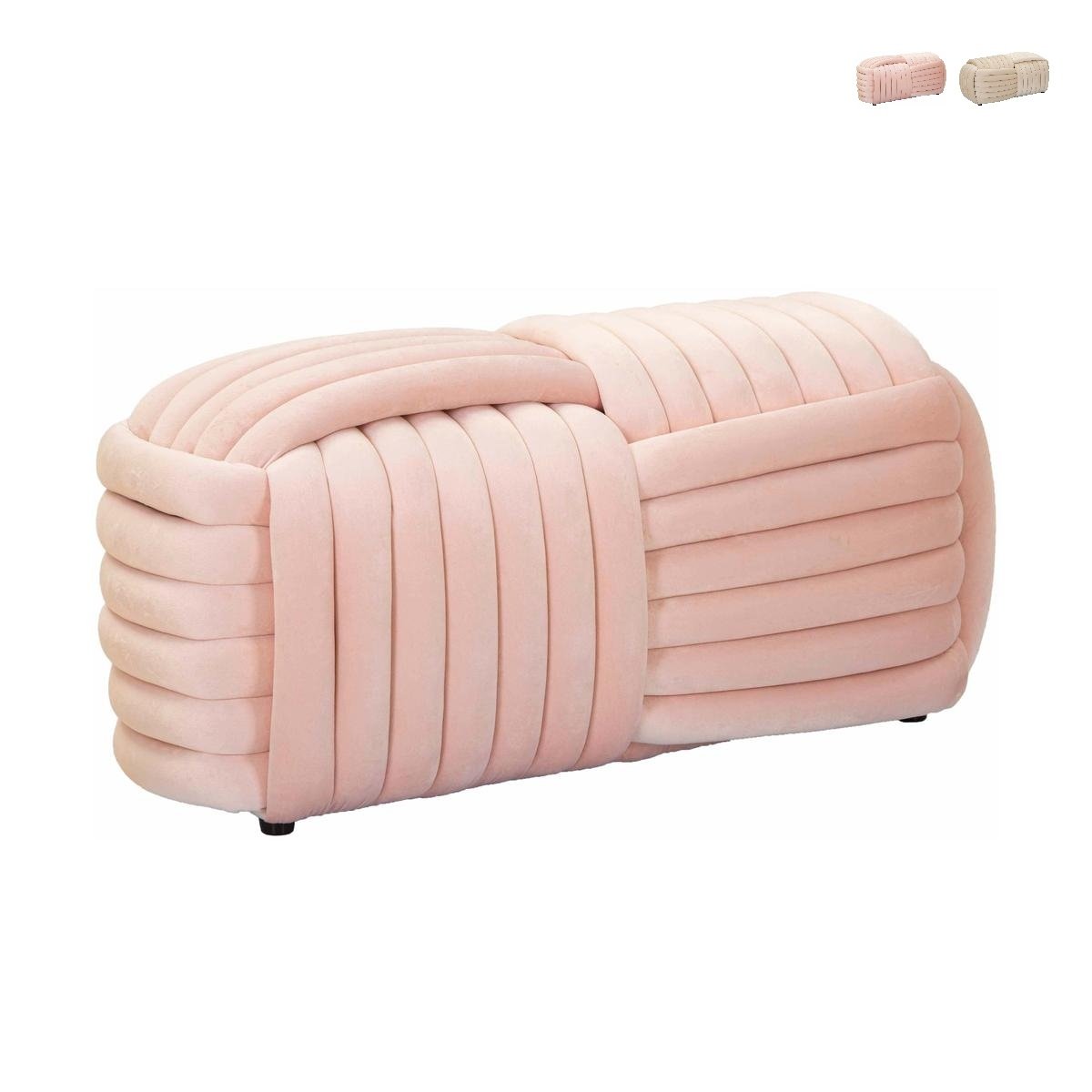 Puff banco diseño moderno trenzado en terciopelo 90x45x45 cm Softy Oferta Puff banco diseño moderno trenzado en terciopelo 90x45x45 cm Softy Oferta