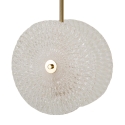 Lámpara de techo de metal dorado con pantallas de vidrio decorado Glass Descueto