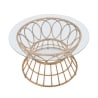 Mesa de centro redonda en ratán y vidrio 75x44,5cm Panama Circle Oferta