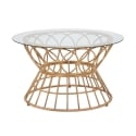 Mesa de centro redonda en ratán y vidrio 75x44,5cm Panama Circle Promoción