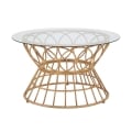 Mesa de centro redonda en ratán y vidrio 75x44,5cm Panama Circle Promoción