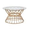 Mesa de centro redonda en ratán y vidrio 75x44,5cm Panama Circle Promoción