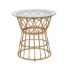Mesa redonda de ratán con superficie de vidrio 50x50cm Panama Circle Promoción