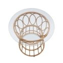 Mesa redonda de ratán con superficie de vidrio 50x50cm Panama Circle Oferta