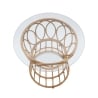 Mesa redonda de ratán con superficie de vidrio 50x50cm Panama Circle Oferta