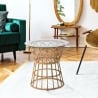 Mesa redonda de ratán con superficie de vidrio 50x50cm Panama Circle Venta