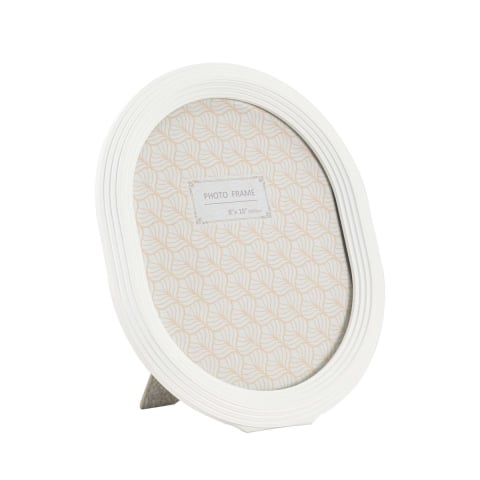 Marco para fotos ovalado en resina blanca 20x25 cm Ovally Promoción