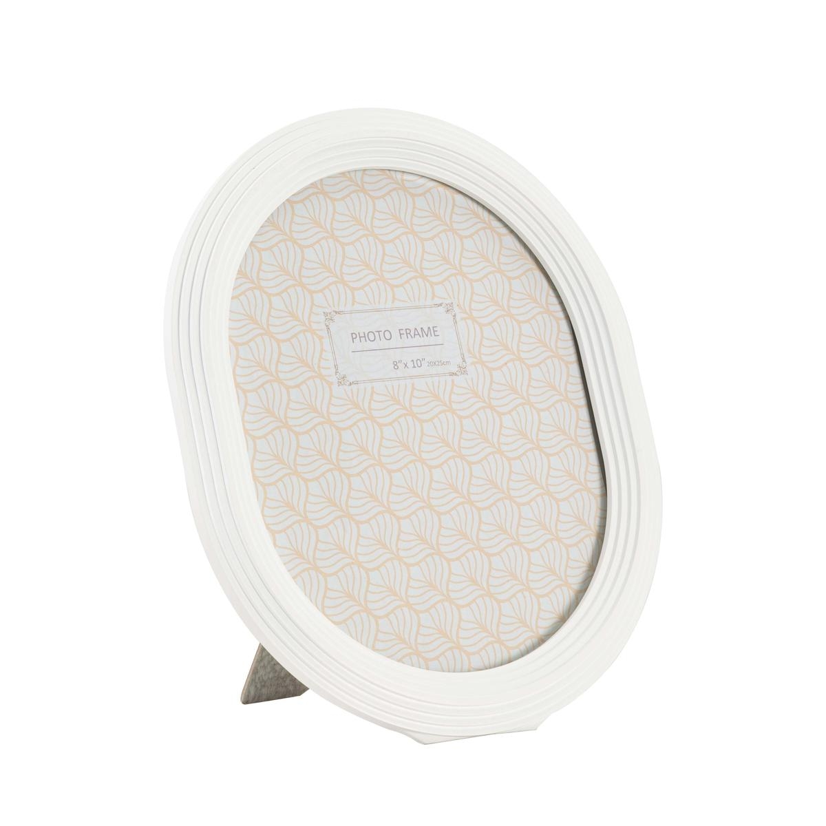 Marco para fotos ovalado en resina blanca 20x25 cm Ovally Promoción