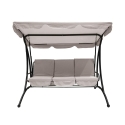 Columpio de jardín 3 plazas techo parasol 230x120x165cm gris Deluxe Venta