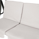 Columpio de jardín 3 plazas techo parasol 230x120x165cm gris Deluxe Descueto