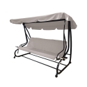 Columpio de jardín 3 plazas techo parasol 230x120x165cm gris Deluxe Promoción