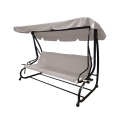 Columpio de jardín 3 plazas techo parasol 230x120x165cm gris Deluxe Promoción