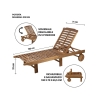 Tumbona de jardín reclinable de madera de acacia con ruedas Bali Precio