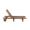 Tumbona de jardín reclinable de madera de acacia con ruedas Bali Oferta