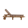 Tumbona de jardín reclinable de madera de acacia con ruedas Bali Rebajas