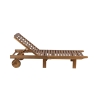 Tumbona de jardín reclinable de madera de acacia con ruedas Bali Descueto