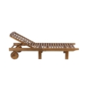 Tumbona de jardín reclinable de madera de acacia con ruedas Bali Catálogo
