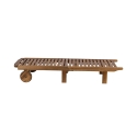Tumbona de jardín reclinable de madera de acacia con ruedas Bali Stock