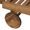 Tumbona de jardín reclinable de madera de acacia con ruedas Bali Modelo
