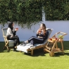 Tumbona de jardín reclinable de madera de acacia con ruedas Bali Medidas