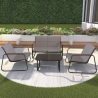 Set de jardín 4 plazas de acero con mesa de vidrio Saint Martin Oferta