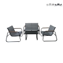 Set de jardín 4 plazas de acero con mesa de vidrio Saint Martin Venta