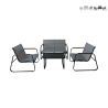 Set de jardín 4 plazas de acero con mesa de vidrio Saint Martin Venta