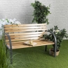 Banco de madera de abeto y acero 120x58x83 cm Kovek Venta