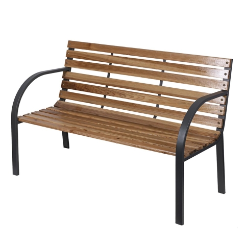 Banco de madera de abeto y acero 120x58x83 cm Kovek Promoción
