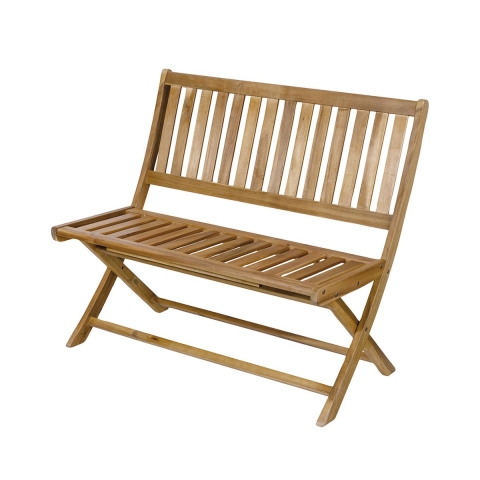 Banco plegable de 2 plazas de madera de acacia 104x61x90cm Bali Promoción